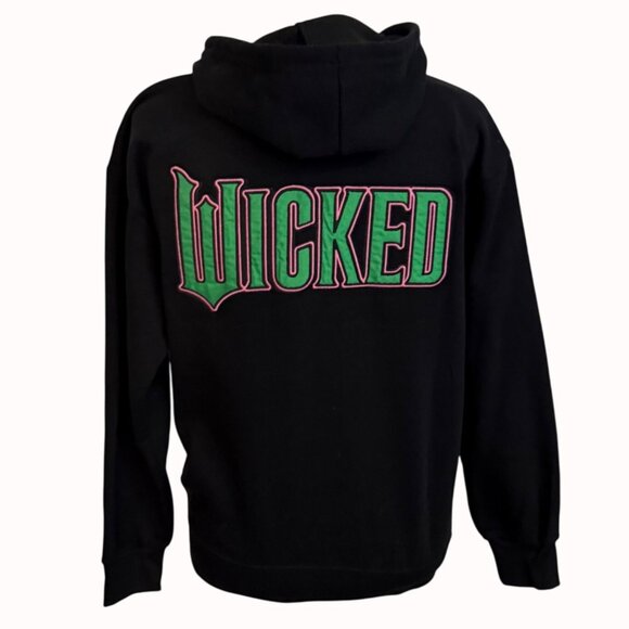 Wicked Womens Black Hoodie Size XS Sweatshirt Embroidery Witchy Kangaroo Pockets - Picture 7 of 16